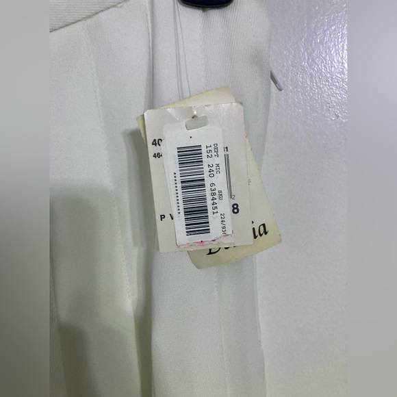 VINTAGE WHITE/CREAM PLEATED MIDI SKIRT SIZE 8 - Picture 4 of 5